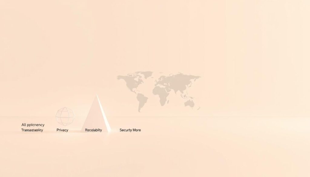 A detailed illustration of the OECD AI principles on a clean, minimalist background. In the foreground, a series of elegant, geometric shapes representing the key principles - transparency, accountability, privacy, security, and more - subtly illuminated by soft, directional lighting. In the middle ground, a simplified world map, hinting at the global reach and coordination of these principles. The background is a serene, gradient-based palette, creating a sense of balance and clarity. The overall composition has a polished, professional aesthetic, suitable for an authoritative publication on AI governance. A detailed illustration of the OECD AI principles on a clean, minimalist background. In the foreground, a series of elegant, geometric shapes representing the key principles - transparency, accountability, privacy, security, and more - subtly illuminated by soft, directional lighting. In the middle ground, a simplified world map, hinting at the global reach and coordination of these principles. The background is a serene, gradient-based palette, creating a sense of balance and clarity. The overall composition has a polished, professional aesthetic, suitable for an authoritative publication on AI governance.
